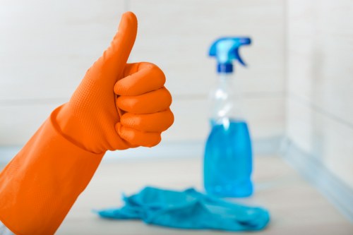 Move out cleaning service preparing a spotless living room