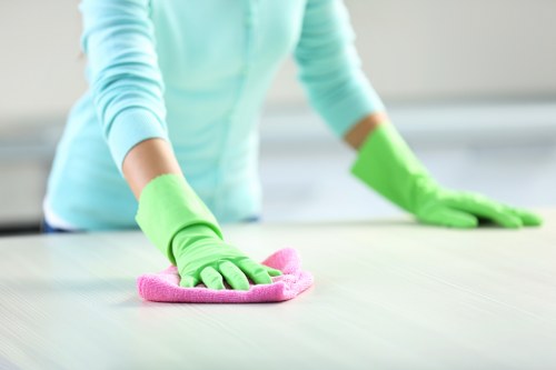 Commercial cleaning services in a busy workplace environment