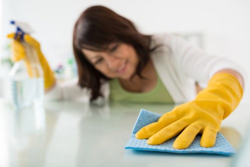 Room by room move out cleaning process in a home